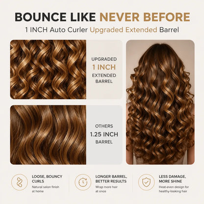 MATA Automatic 32mm Hair Curler | Negative Ion Curling Wand with Anti-Scald Protection