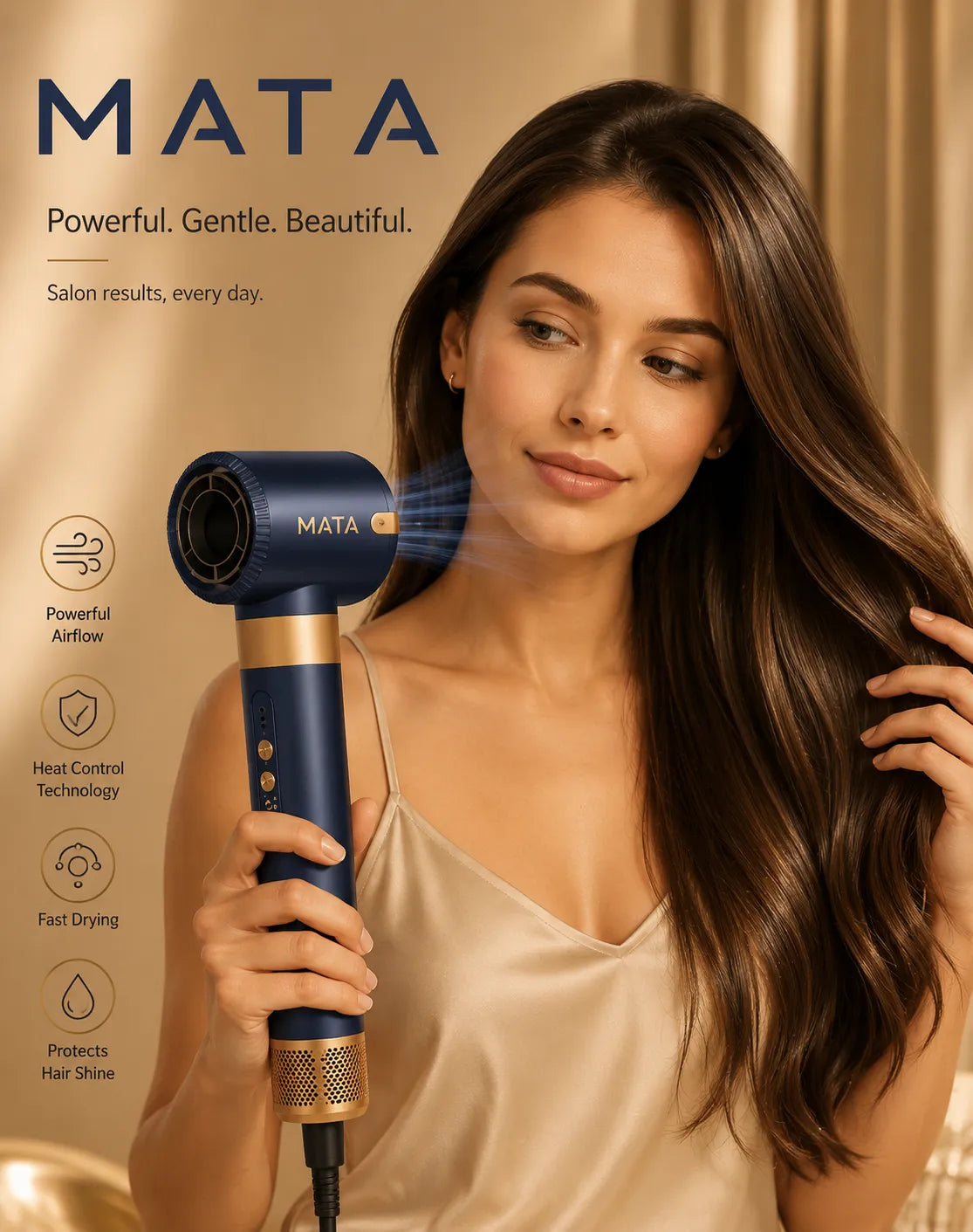 MATA 7-in-1 High-Speed Ionic Hair Dryer & Air Styler | Negative Ion Hair Styling Tool