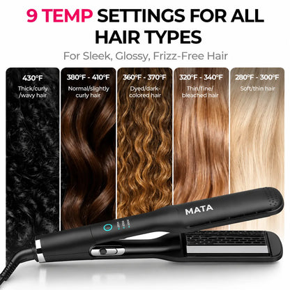 MATA 2-in-1 Hot Air Hair Straightener | Wet & Dry Ionic Ceramic Flat Iron