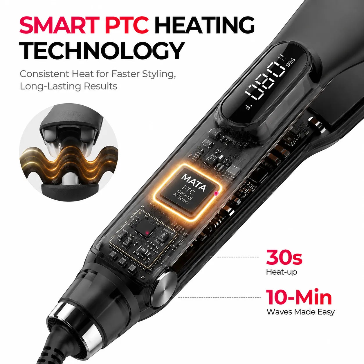 MATA 2-in-1 Hot Air Hair Straightener | Wet & Dry Ionic Ceramic Flat Iron
