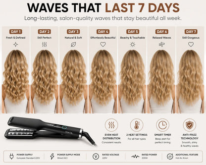 MATA 2-in-1 Hot Air Hair Straightener | Wet & Dry Ionic Ceramic Flat Iron
