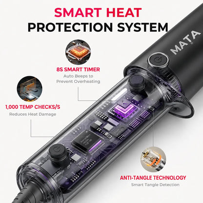 MATA Automatic Ionic Hair Curler | Tourmaline Ceramic Auto Curling Iron for Effortless Curls