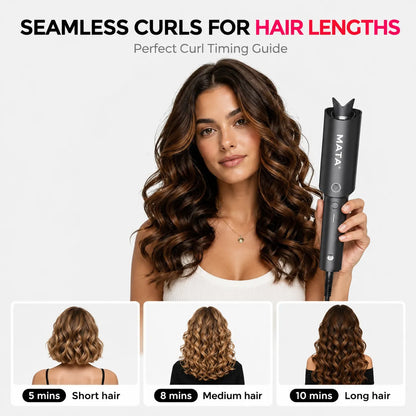 MATA Automatic Ionic Hair Curler | Tourmaline Ceramic Auto Curling Iron for Effortless Curls