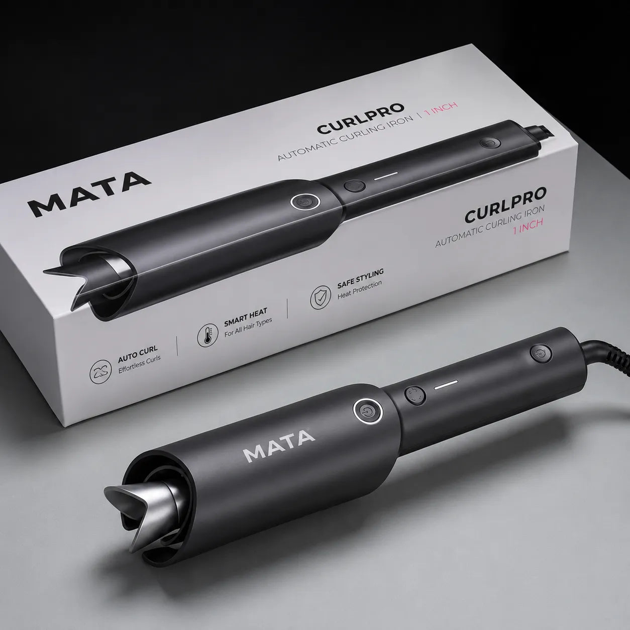 MATA Automatic Ionic Hair Curler | Tourmaline Ceramic Auto Curling Iron for Effortless Curls