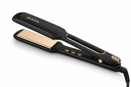 MATA Infrared Wide Plate Hair Straightener | LCD Display Ceramic Flat Iron for Wet & Dry Hair
