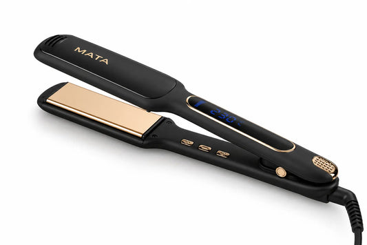 MATA Infrared Wide Plate Hair Straightener | LCD Display Ceramic Flat Iron for Wet & Dry Hair