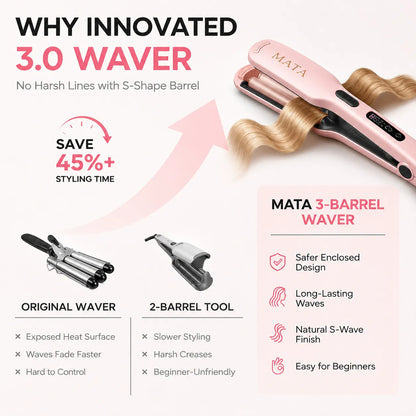 MATA 2-in-1 Hair Curler & Straightener | Ceramic Flat Iron for Smooth Straight Hair & Beautiful Curls