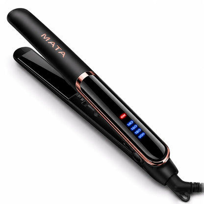 MATA 2-in-1 LED Hair Straightener & Curler | Ceramic Flat Iron for Wet & Dry Hair
