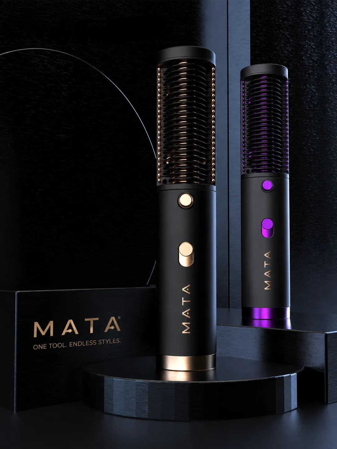 MATA Ionic Hot Air Straightening Brush | Tourmaline Ceramic Hair Straightener for Wet & Dry Hair