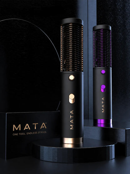 MATA Ionic Hot Air Straightening Brush | Tourmaline Ceramic Hair Straightener for Wet & Dry Hair