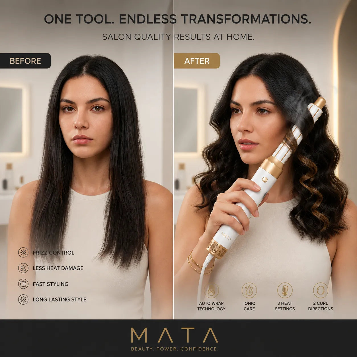 MATA 7-in-1 High-Speed Ionic Hair Dryer & Air Styler | Negative Ion Hair Styling Tool