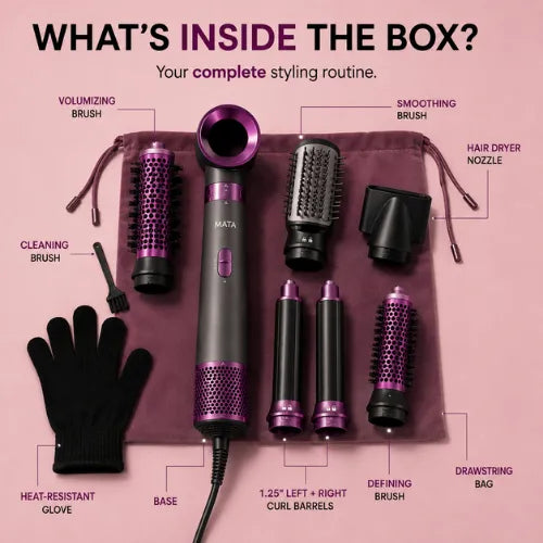 Versatile hairstyles created with MATA 5-in-1 multi-styler
