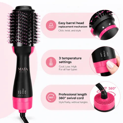 MATA 2-in-1 Hot Air Brush | Hair Dryer & Volumizer Brush