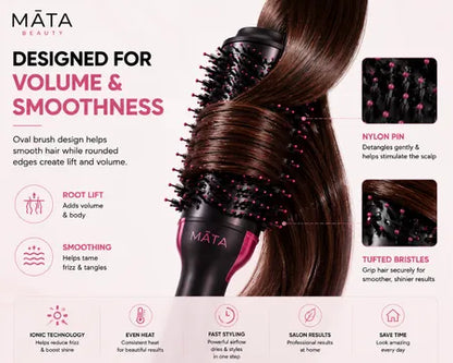 MATA rotating hair dryer brush designed for volume and smoothness