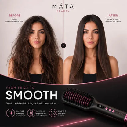 Smooth hair results with MATA Ionic Hair Straightening Brush