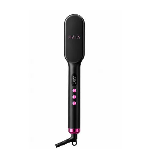 MATA Ionic Hair Straightening Brush with ceramic heating and adjustable temperature